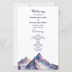 Hochzeitsprogramm für schneebedeckte Berge