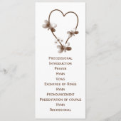 Hochzeitsprogramm für Schokoladenherz und Schmette Programm (Rückseite)