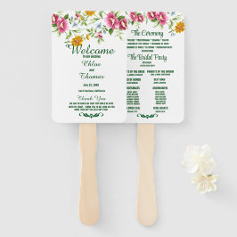 Hochzeitsprogramm für schöne Frühlingsblumen Fächer