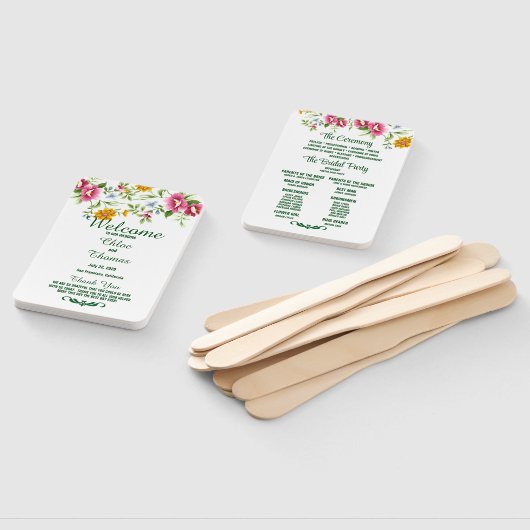 Hochzeitsprogramm für schöne Frühlingsblumen Fächer (Non-assembled)