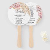 Hochzeitsprogramm für schöne getrocknete Pampas-Gr Fächer (Vorne und Hinten)