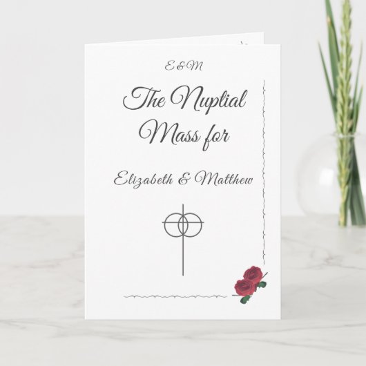 Hochzeitsprogramm für schöne Rose Programm (Vorderseite)