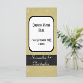 Hochzeitsprogramm für Schwarz-Gold-Kirchen Programm (Stehend Vorderseite)