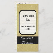 Hochzeitsprogramm für Schwarz-Gold-Kirchen Programm (Vorne/Hinten)