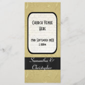 Hochzeitsprogramm für Schwarz-Gold-Kirchen Programm (Vorderseite)