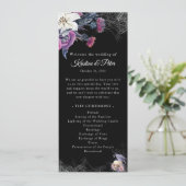 Hochzeitsprogramm für Schwarz-Gotik-Flora-Skull (Stehend Vorderseite)