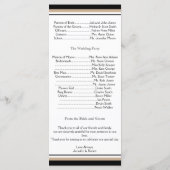 Hochzeitsprogramm für Schwarz-Tan-Diamant-Rahmen Programm (Rückseite)