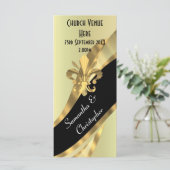 Hochzeitsprogramm für Schwarz und Gold Programm (Stehend Vorderseite)