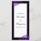 Hochzeitsprogramm für Schwarz und Lila Geblüht Wir Programm (Vorderseite)