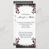 Hochzeitsprogramm für Schwarz und Rot-Gotik Programm (Vorne/Hinten)