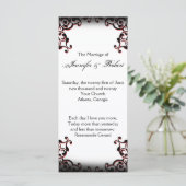 Hochzeitsprogramm für Schwarz und Rot-Gotik Programm (Stehend Vorderseite)