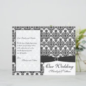 Hochzeitsprogramm für Schwarz und Weiß (Stehend Vorderseite)