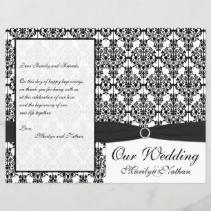 Hochzeitsprogramm für Schwarz und Weiß