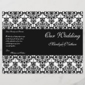 Hochzeitsprogramm für Schwarz und Weiß (Vorderseite)