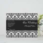 Hochzeitsprogramm für Schwarz und Weiß (Stehend Vorderseite)