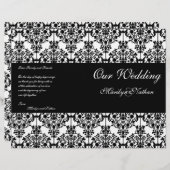 Hochzeitsprogramm für Schwarz und Weiß (Vorne/Hinten)