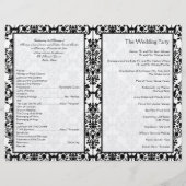 Hochzeitsprogramm für Schwarz und Weiß (Rückseite)