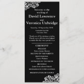 Hochzeitsprogramm für Schwarz und Weiß Programm (Vorderseite)