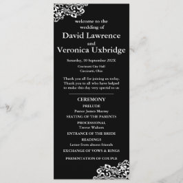 Hochzeitsprogramm für Schwarz und Weiß Programm