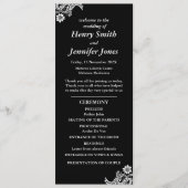 Hochzeitsprogramm für Schwarz und Weiß Programm (Vorderseite)