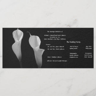 Hochzeitsprogramm für Schwarz-Weiß-Blume Programm