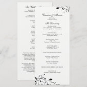 Hochzeitsprogramm für Schwarz-Weiß-Blumen Programm (Vorne/Hinten)