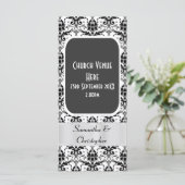 Hochzeitsprogramm für Schwarz-Weiß-Damast Programm (Stehend Vorderseite)