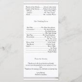 Hochzeitsprogramm für Schwarz-Weiß-Eleganz Programm (Rückseite)
