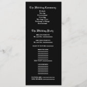 Hochzeitsprogramm für Schwarz-Weiß-Federn Programm (Vorderseite)