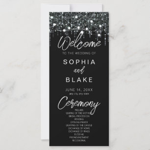Hochzeitsprogramm für Schwarz-Weiß-Hanging-Lichter