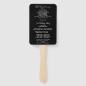 Hochzeitsprogramm für Schwarz-Weiß-Lichter Fächer (Rückseite)