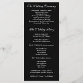 Hochzeitsprogramm für Schwarz-Weiß-Lilie Programm (Rückseite)