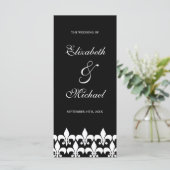 Hochzeitsprogramm für Schwarz-Weiß-Lilie Programm (Stehend Vorderseite)