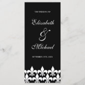 Hochzeitsprogramm für Schwarz-Weiß-Lilie Programm (Vorderseite)