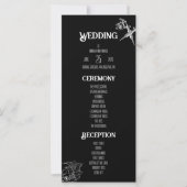 Hochzeitsprogramm für Schwarz-Weiß-Schädel (Vorderseite)