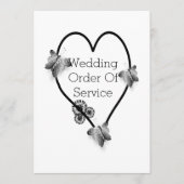 Hochzeitsprogramm für Schwarz-Weiß-Schmetterlinge Programm (Vorderseite)