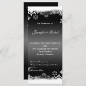 Hochzeitsprogramm für Schwarz-Weiß-Schneeflocken Programm (Vorne/Hinten)