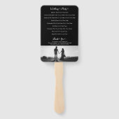 Hochzeitsprogramm für Schwarz-Weiß-Script-Fotos Fächer (Rückseite)