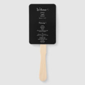 Hochzeitsprogramm für Schwarz-Weiß-Script-Fotos Fächer (Vorderseite)