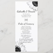 Hochzeitsprogramm für Schwarz-Weiß-Sonnenblumen Programm (Vorderseite)