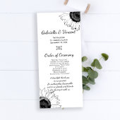 Hochzeitsprogramm für Schwarz-Weiß-Sonnenblumen Programm