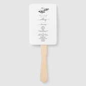 Hochzeitsprogramm für Schwarz-weiße Butterfly Mono Fächer (Vorderseite)