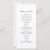 Hochzeitsprogramm für Schwarz-weißes Monogramm-Wap (Rückseite)