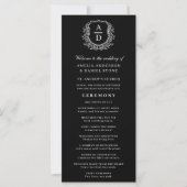 Hochzeitsprogramm für Schwarz-weißes Monogramm-Wap (Vorderseite)
