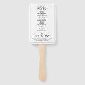 Hochzeitsprogramm für Schwarz-weißes Wappen Fächer (Rückseite)