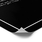 Hochzeitsprogramm für Schwarz-weißes Wappen Poster (Ecke)