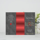 Hochzeitsprogramm für Schwarze Leinwand und Rote S (Stehend Vorderseite)