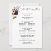 Hochzeitsprogramm für Schwarze und Naturflora 2 Einladung (Rückseite)