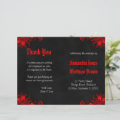 Hochzeitsprogramm für Schwarze und Rote Flora (Stehend Vorderseite)