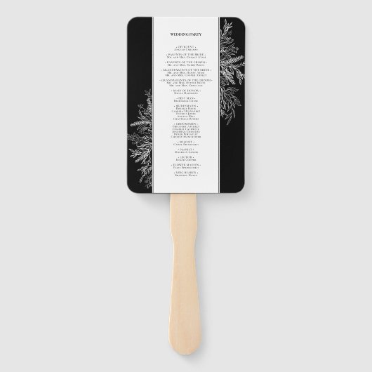 Hochzeitsprogramm für Schwarze und Weiße Grüne Fächer (Rückseite)